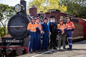 Mary Valley Rattler Drivers And Safety Crew With Station Master Bob Buckley At Historic Gympie Station Web